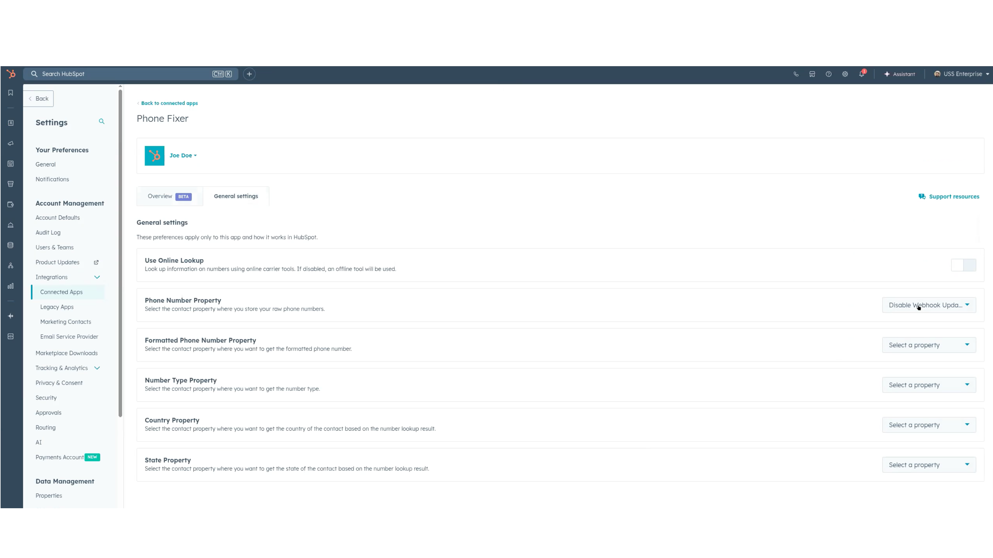 Map your contact fields